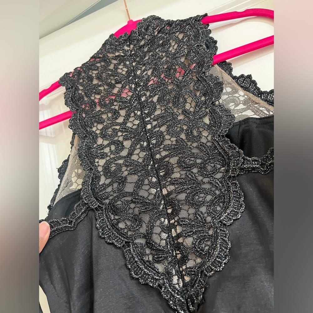 Xscape Mermaid Black Lace Floral Dress - Picture 5 of 8